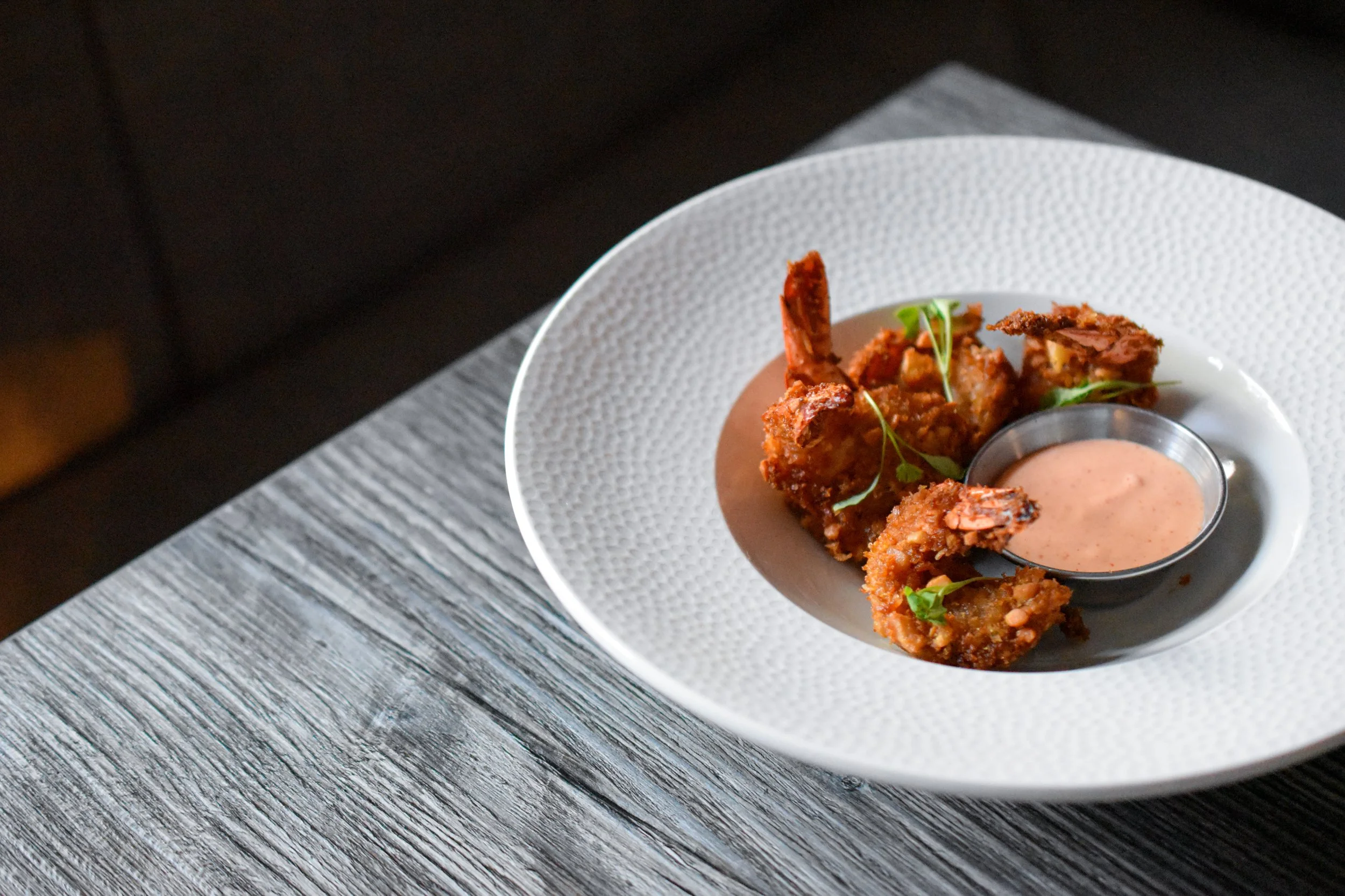 cashew crusted prawn 