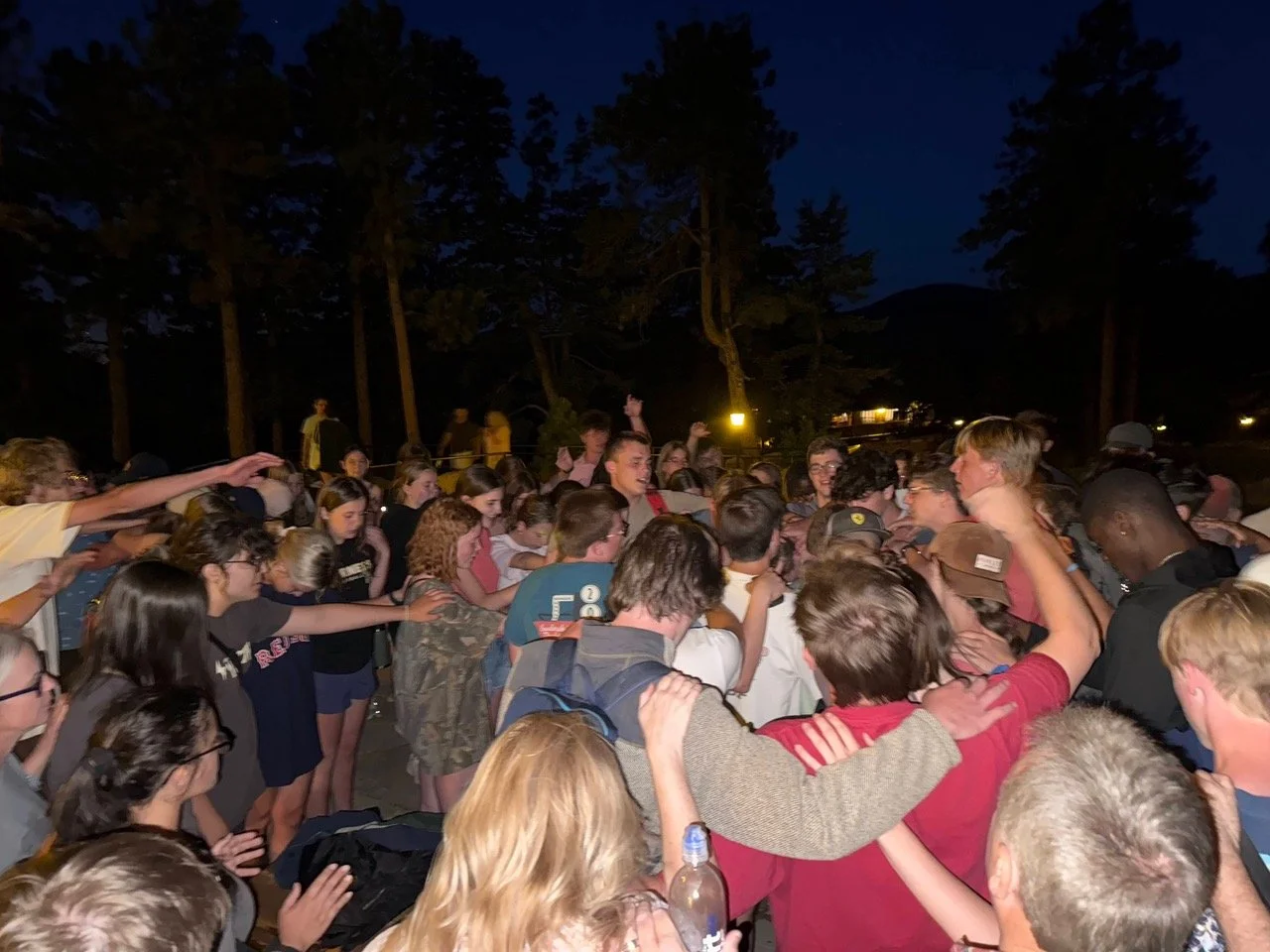 Youth praying together