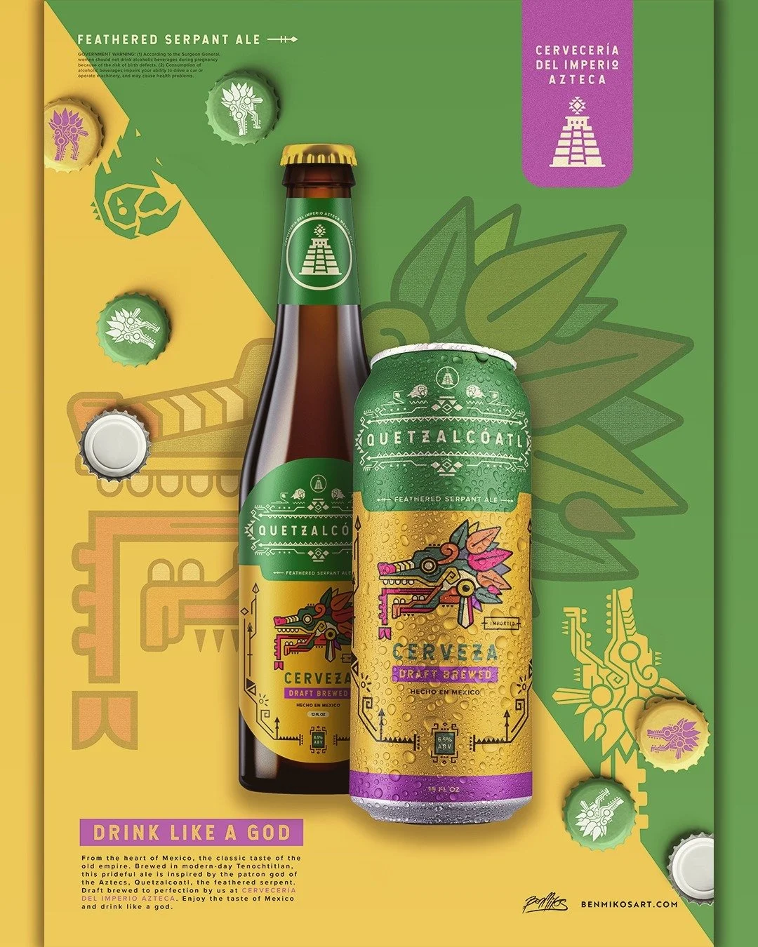 Quetzalc&oacute;atl
Drink like a god

#posterdesign #pitchdeck #beer #craftbeer #graphicdesign #design #digitaldesigner #aztec #quetzalc&oacute;atl #branding #m&eacute;xico #brewery #myart #artwork #art