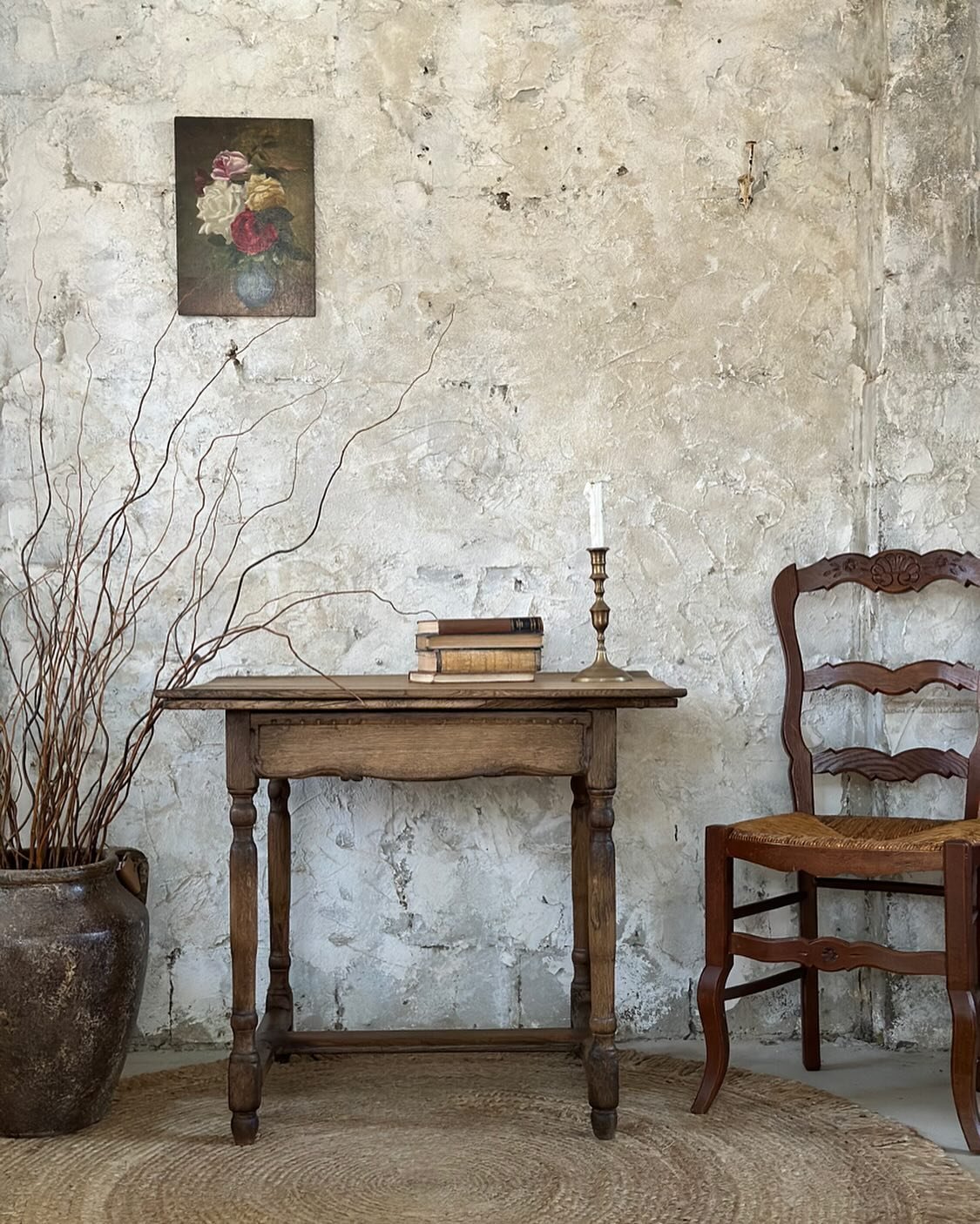 We&rsquo;ve just popped this stunning antique French 19th-century oak table, in our online store. And it is definitely one of our favourites ever! 
It has one drawer with compartments, hinting at its past life in an old French store for storage purpo