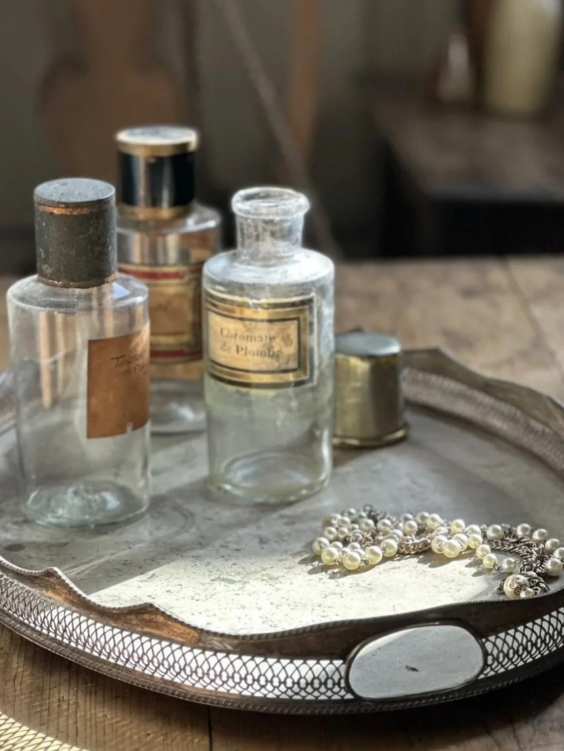 Pieces softened by time. Chairs that whisper stories of long suppers shared. Kitchen treasures meant to be seen, not stored. Vintage bottles, antique silver &mdash; always in with the old. Our favourites this week, and all available now in our online