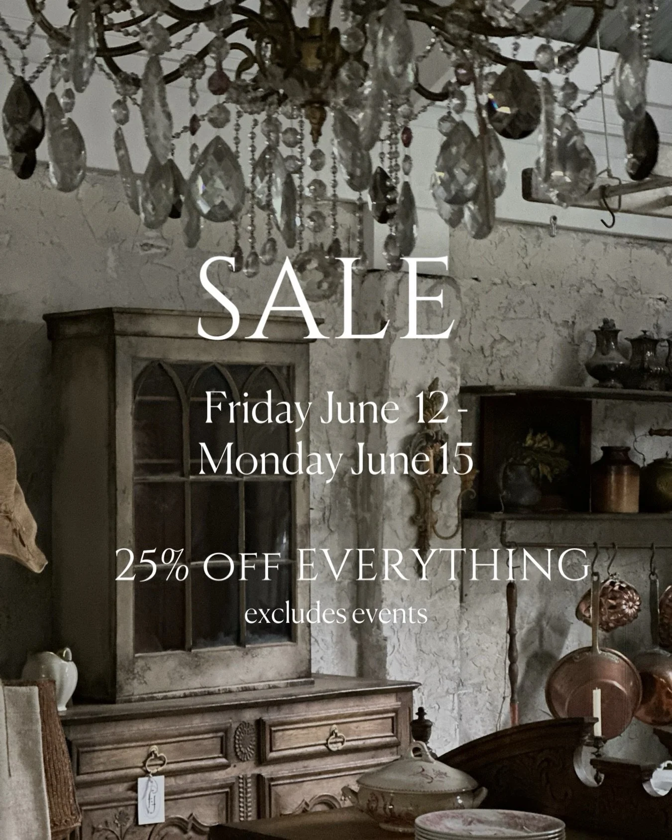 There&rsquo;s something special about finding a piece with a story; a treasure that&rsquo;s been loved before. 

For 4 days only, enjoy 25% off everything online and take home the pieces that have been waiting to find you. From timeless vintage finds