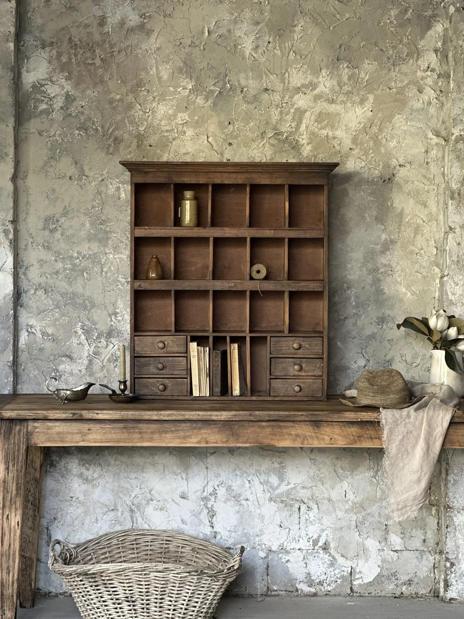 Vintage pigeon hole cabinet