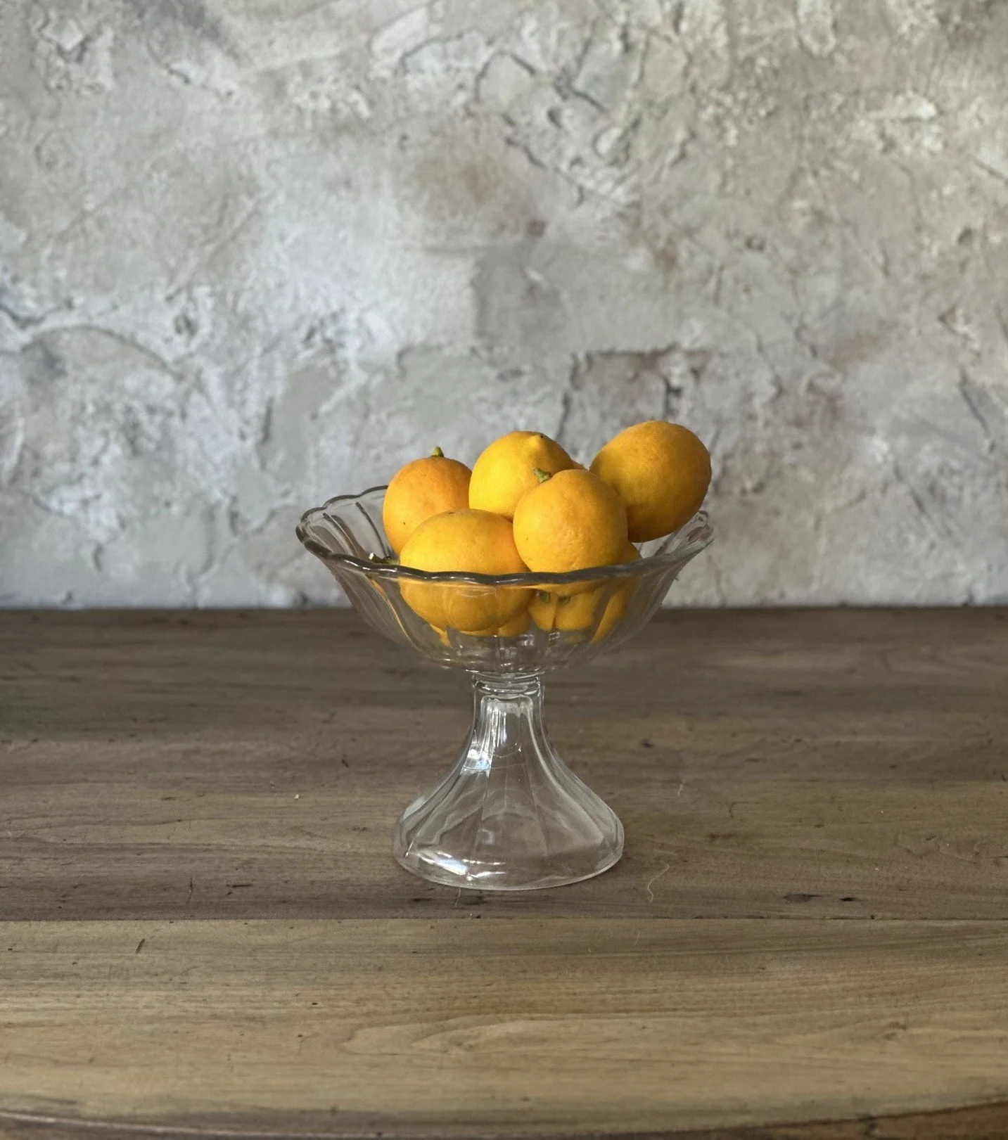 Glass footed compote