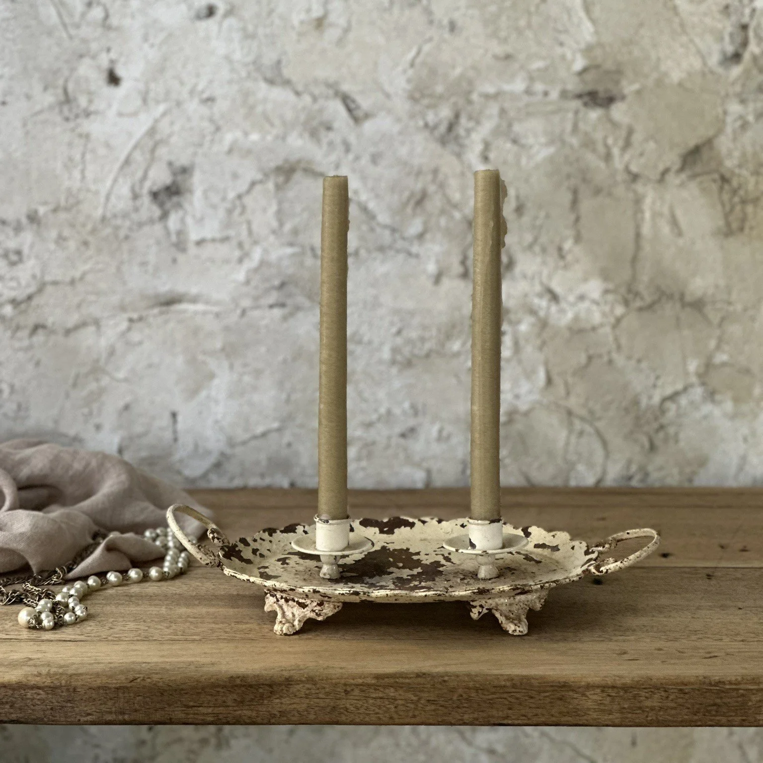 Rustic candle tray