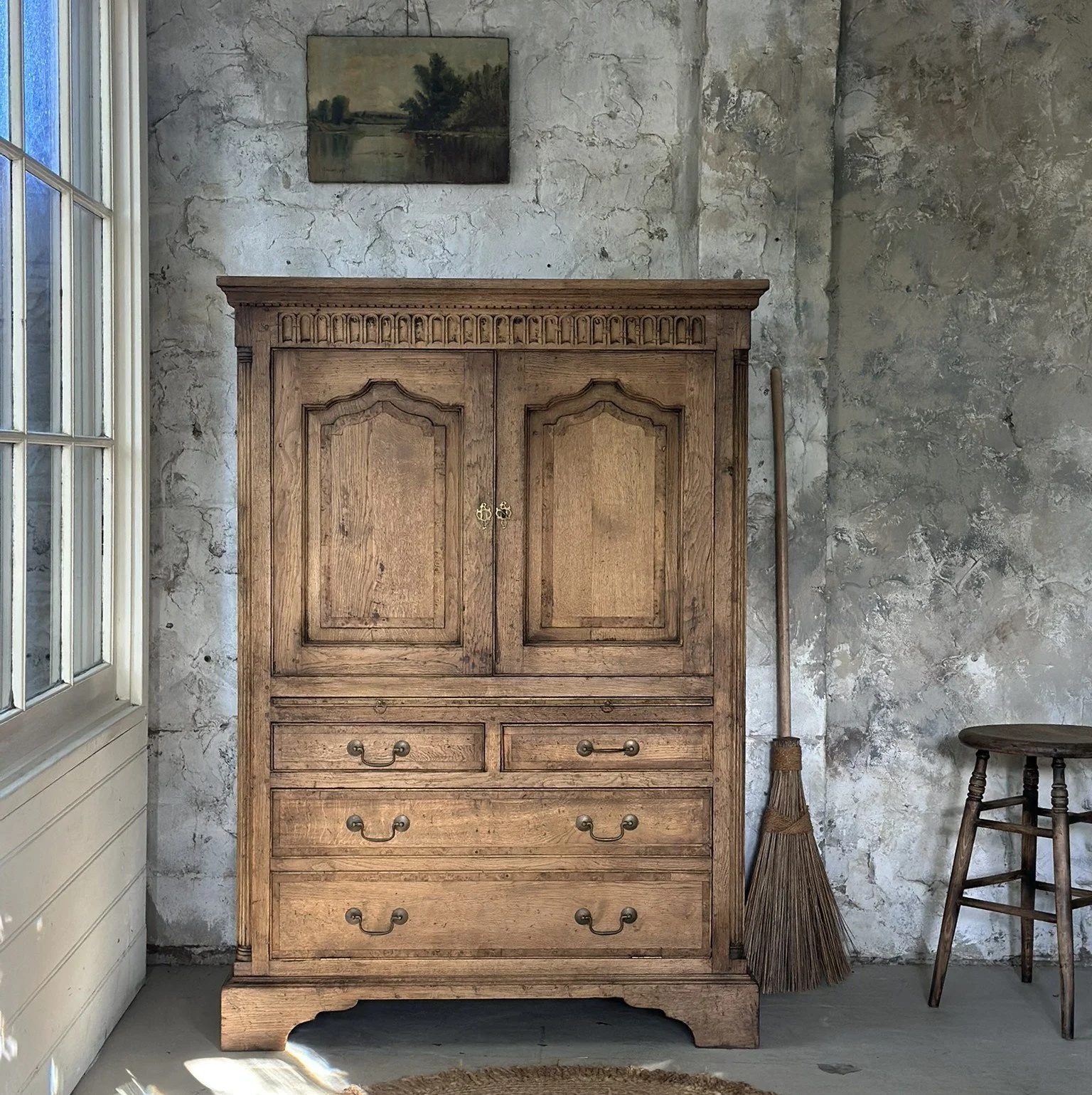 Oak two door cupboard