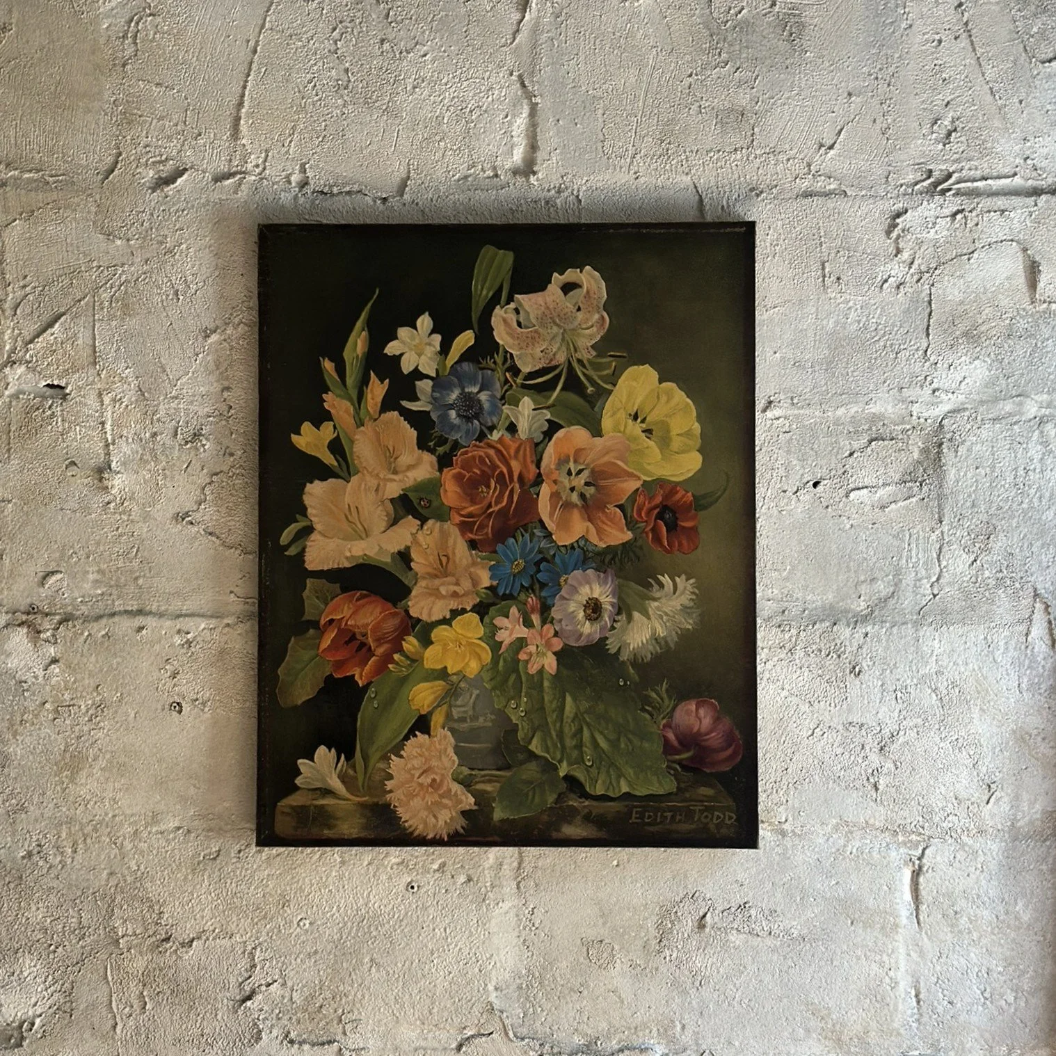 The vase of blooms - oil on  canvas