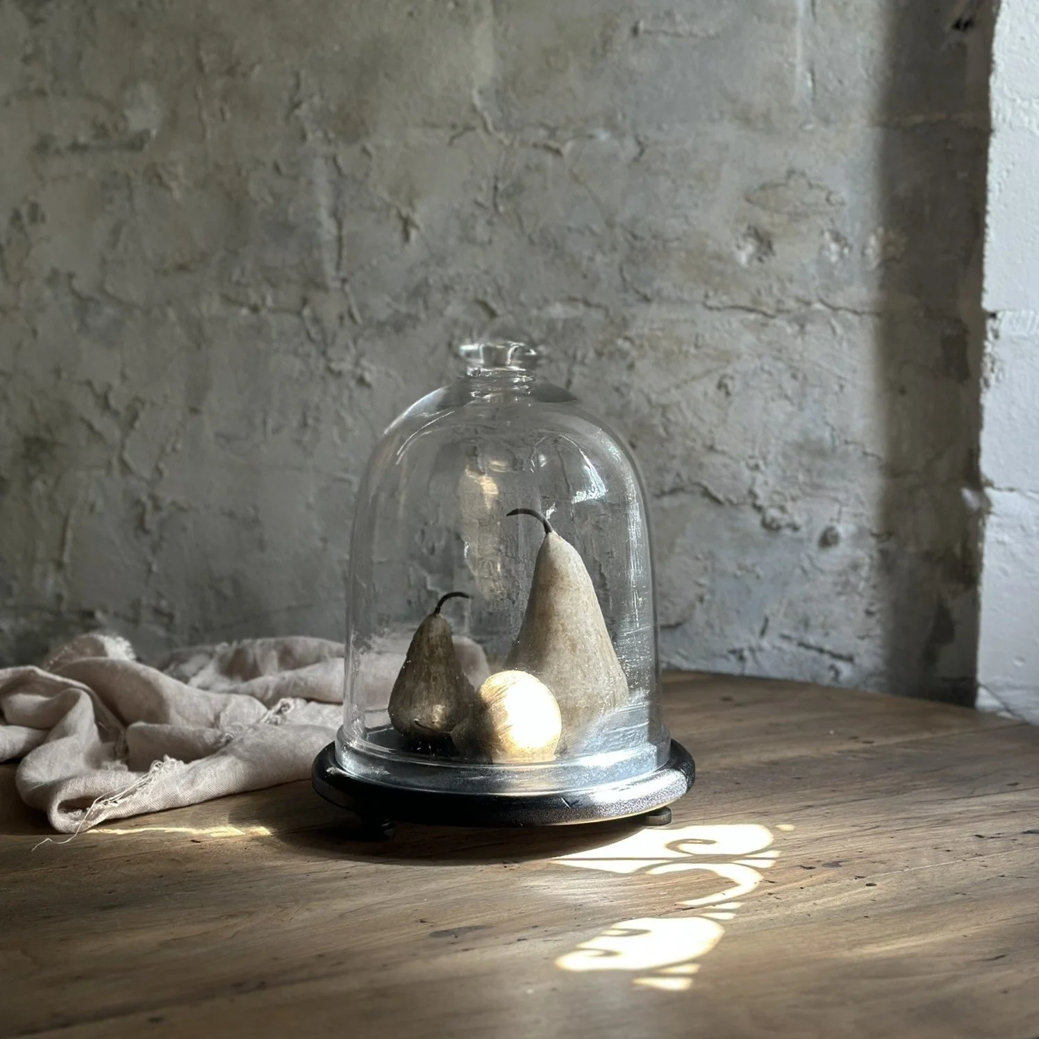 Large glass cloche and base