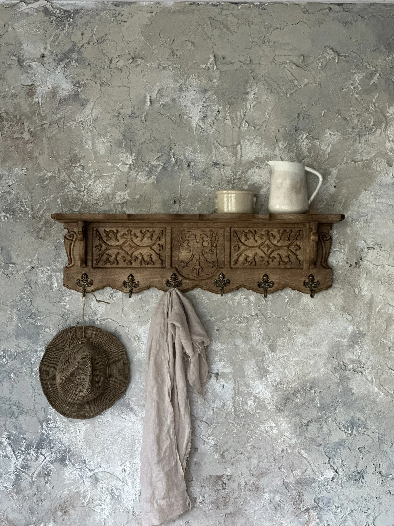 French oak coat rack