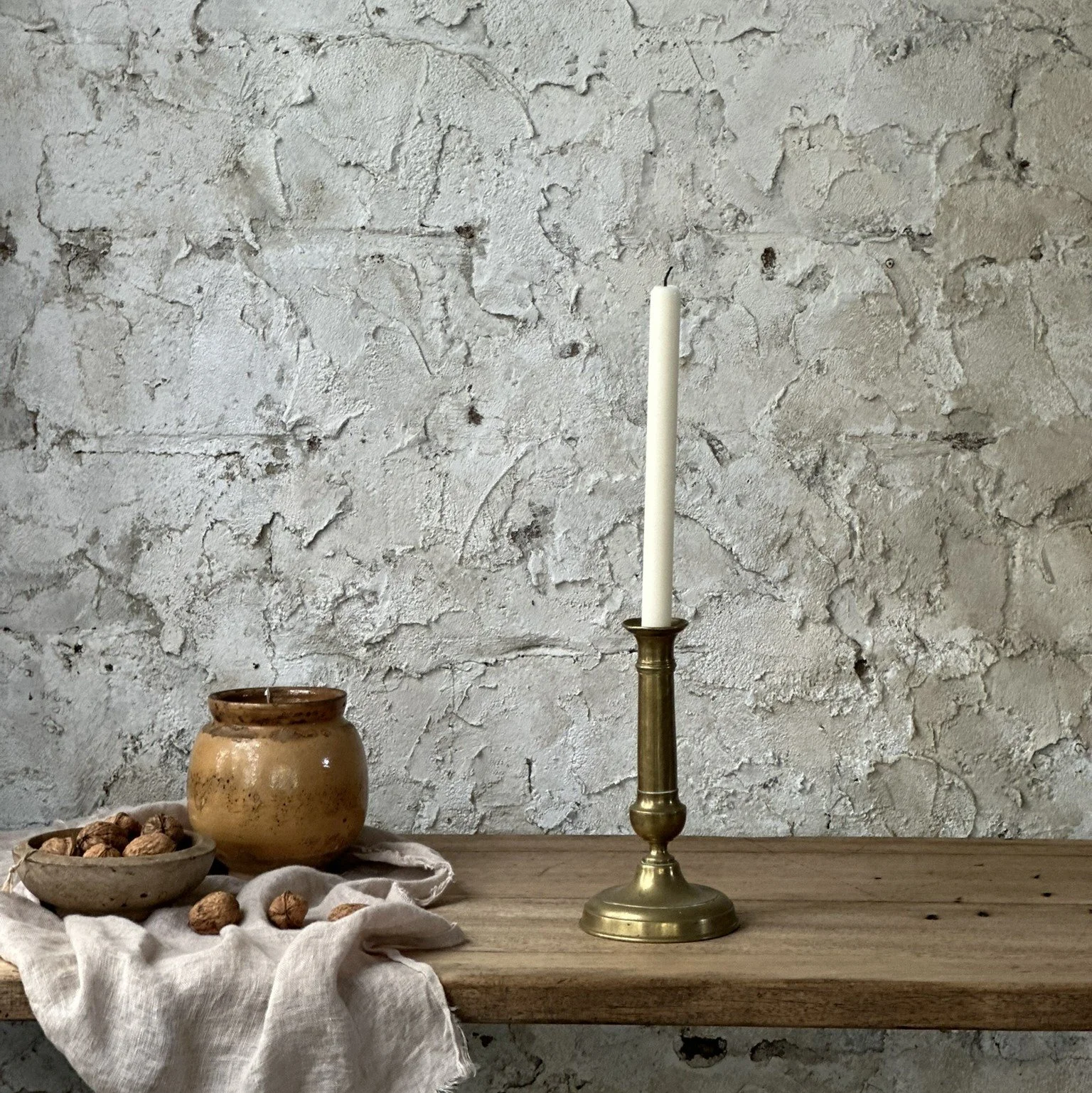 Single brass candleholder