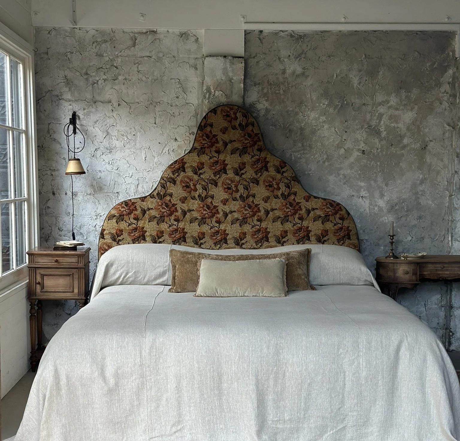 French brocade bedhead