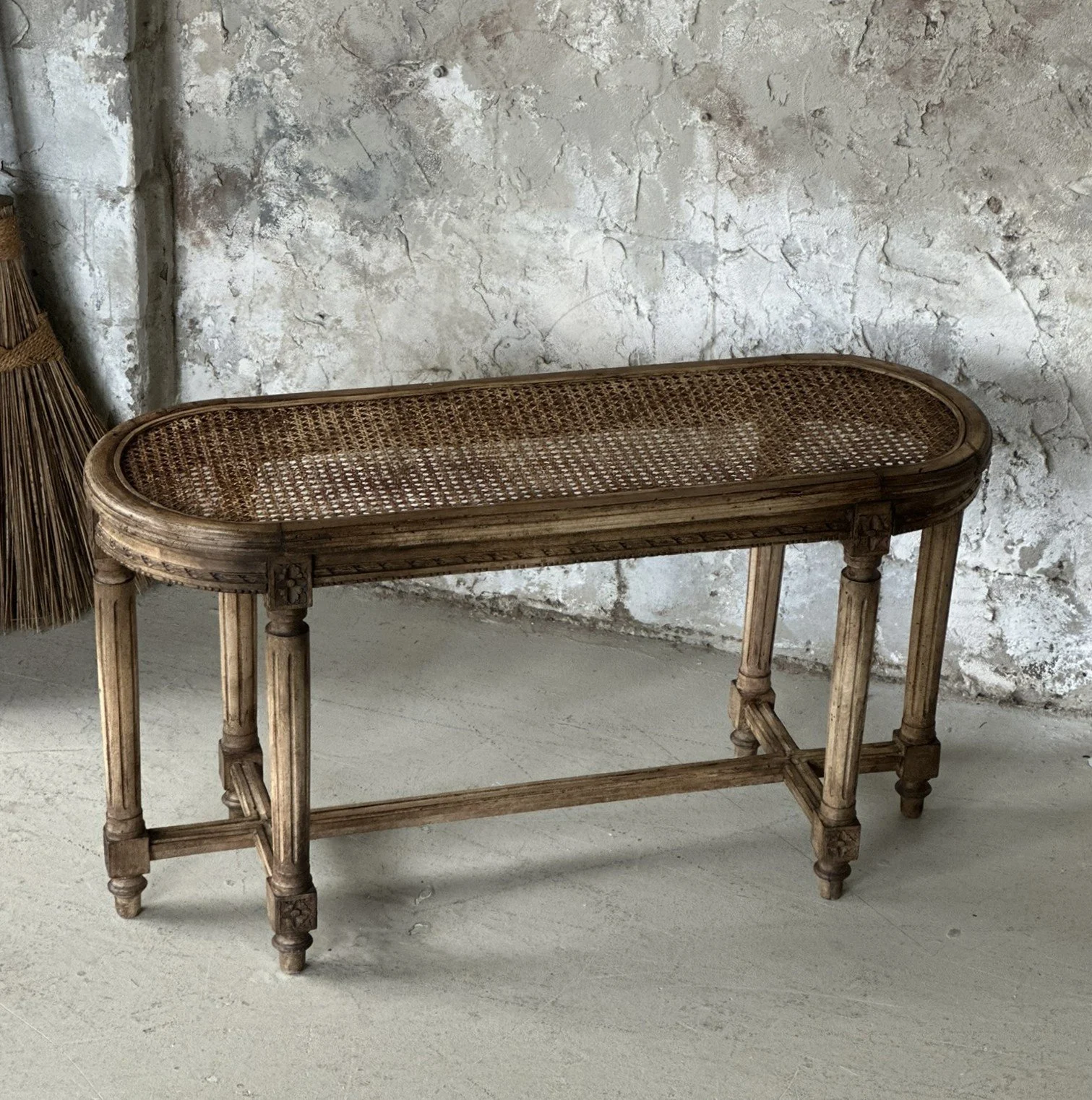 Cane duet stool