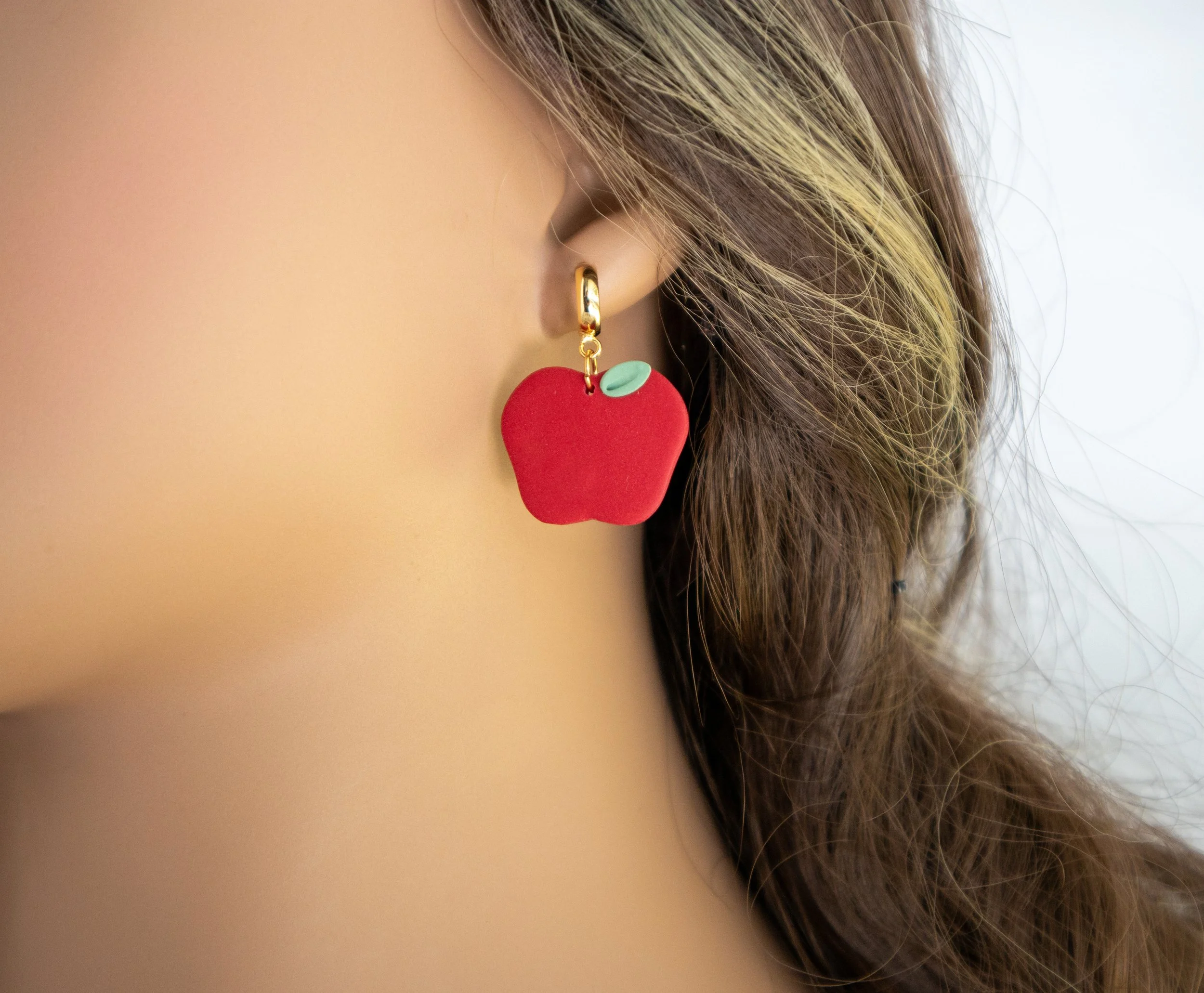 Red Apple Earrings – Cozy Fall Handmade Jewelry Gift