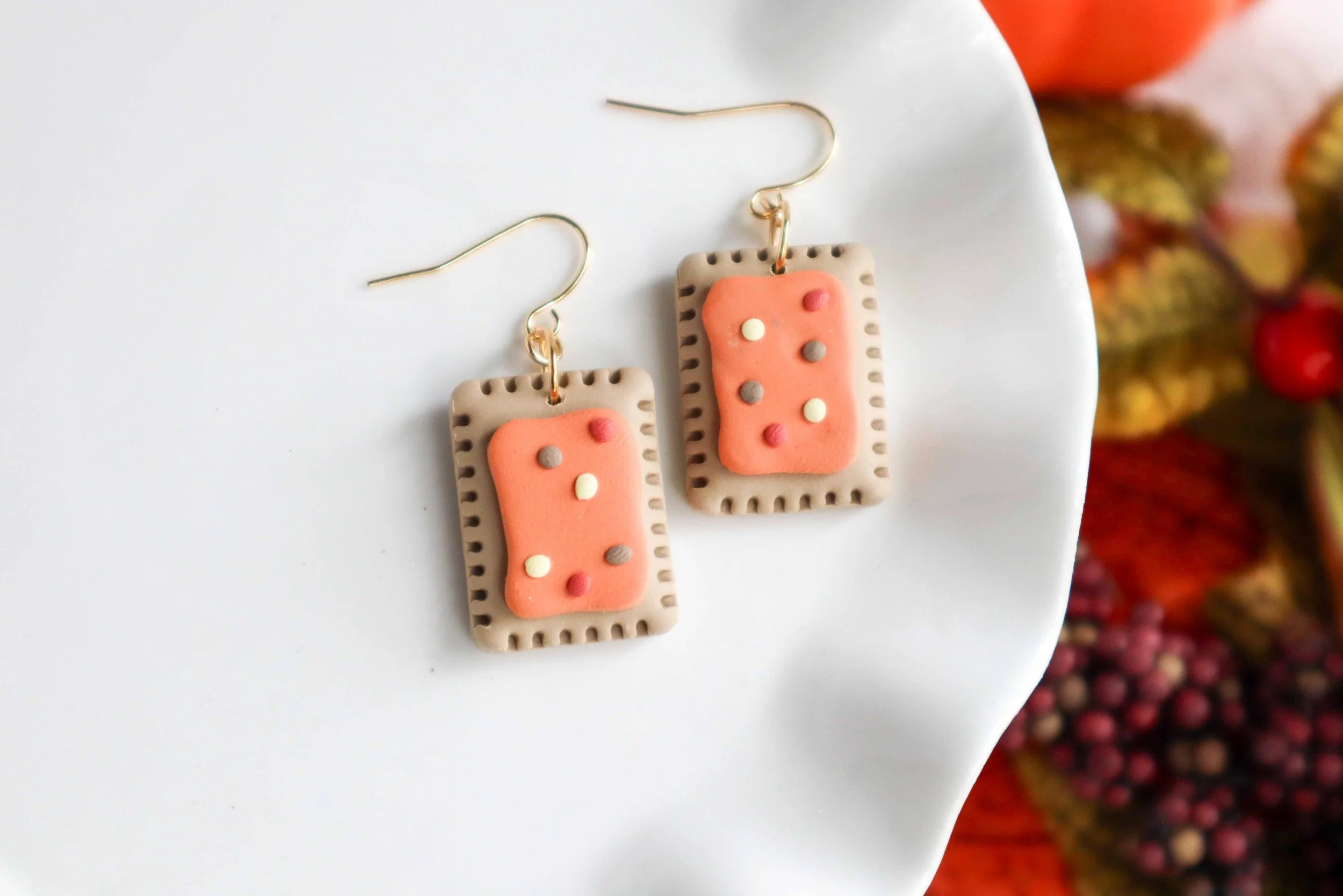 Pumpkin Toaster Pastry Earrings