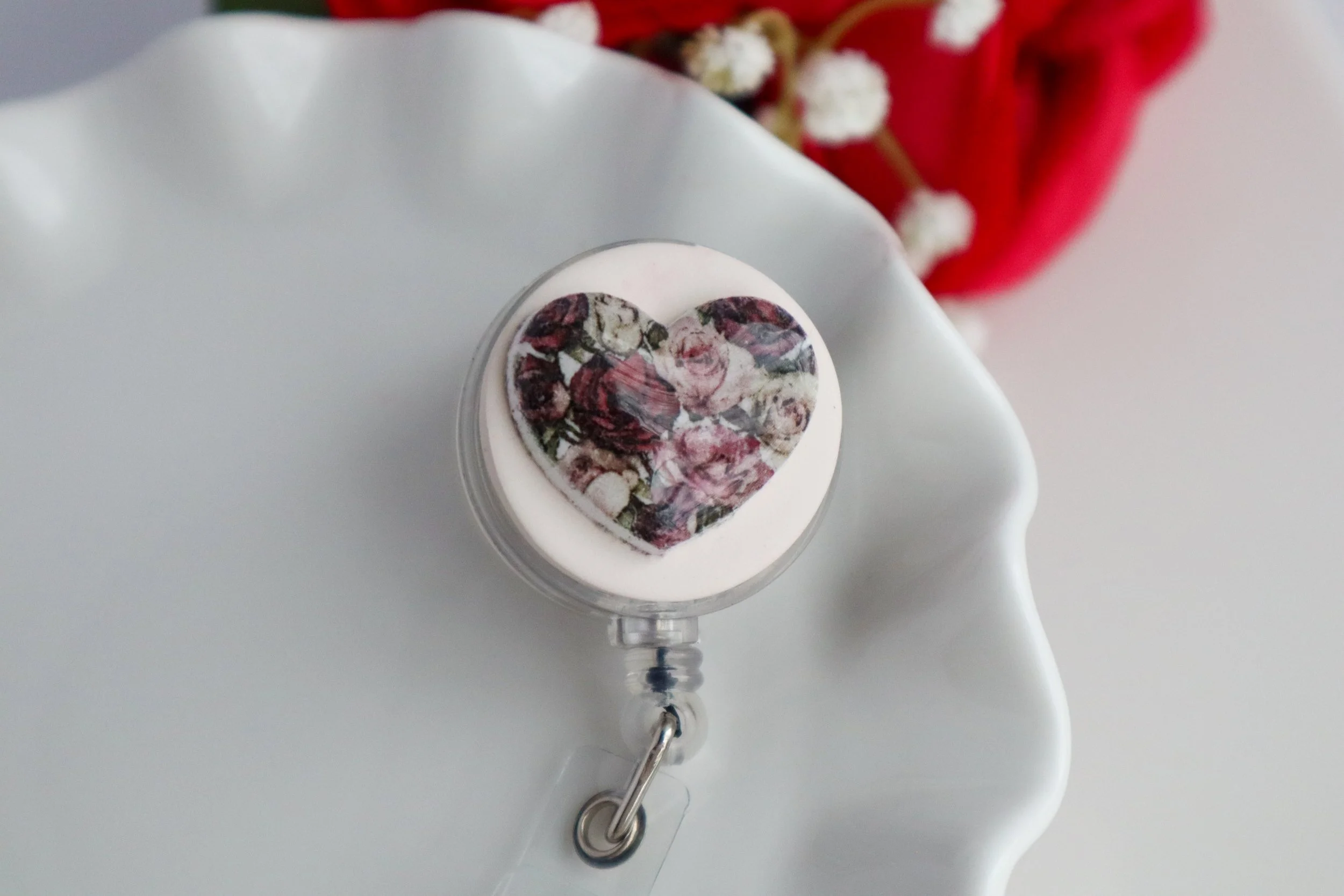 Heart Floral Badge Reel