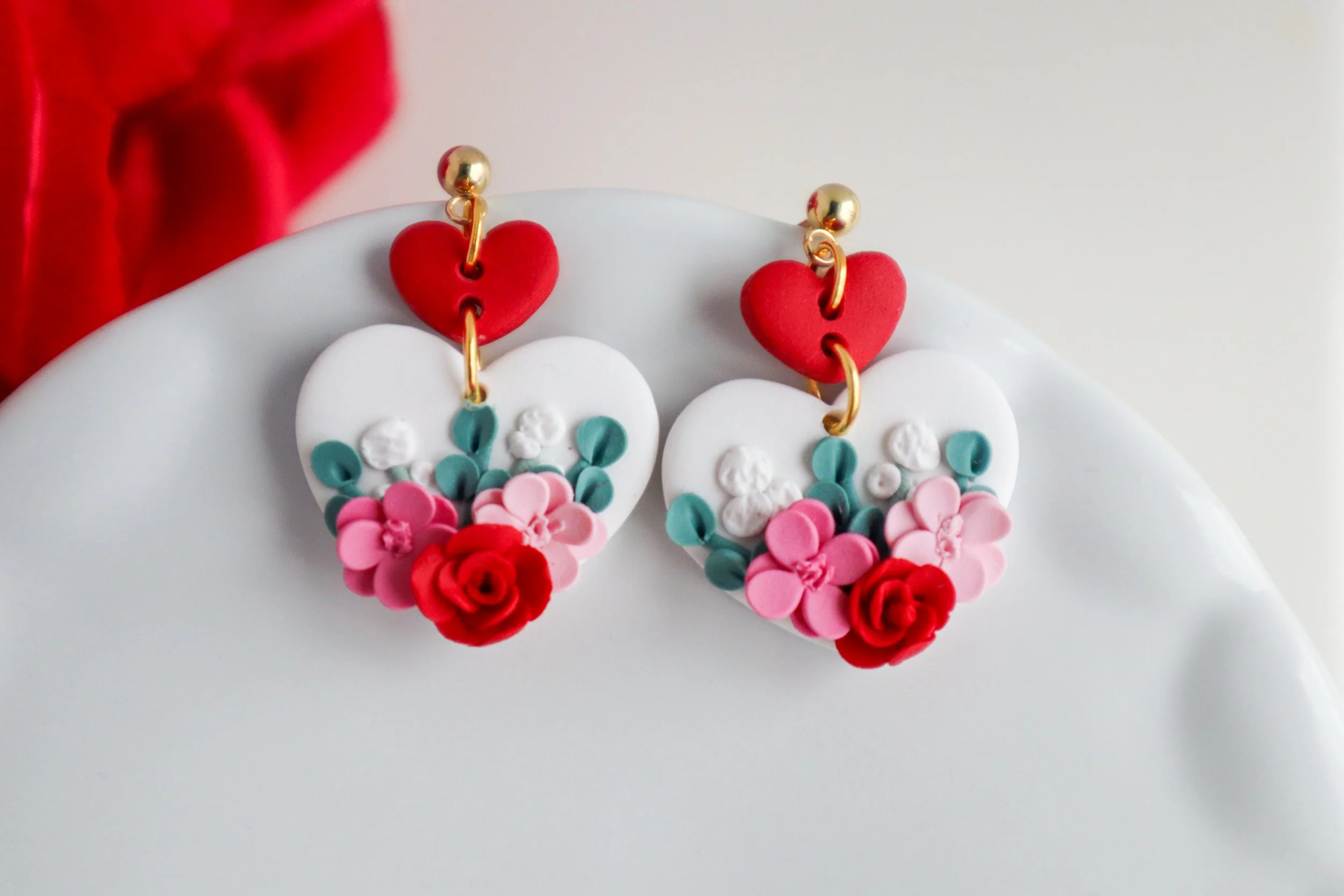 Floral Heart Valentine’s Earrings
