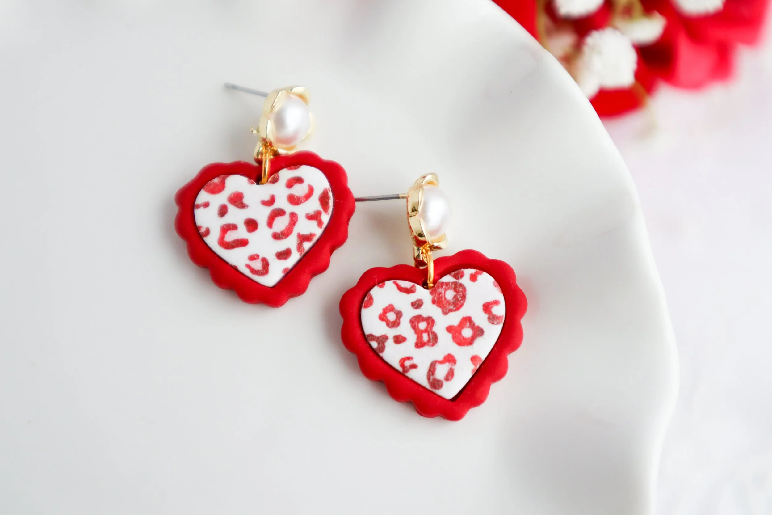 Leopard Heart Earrings