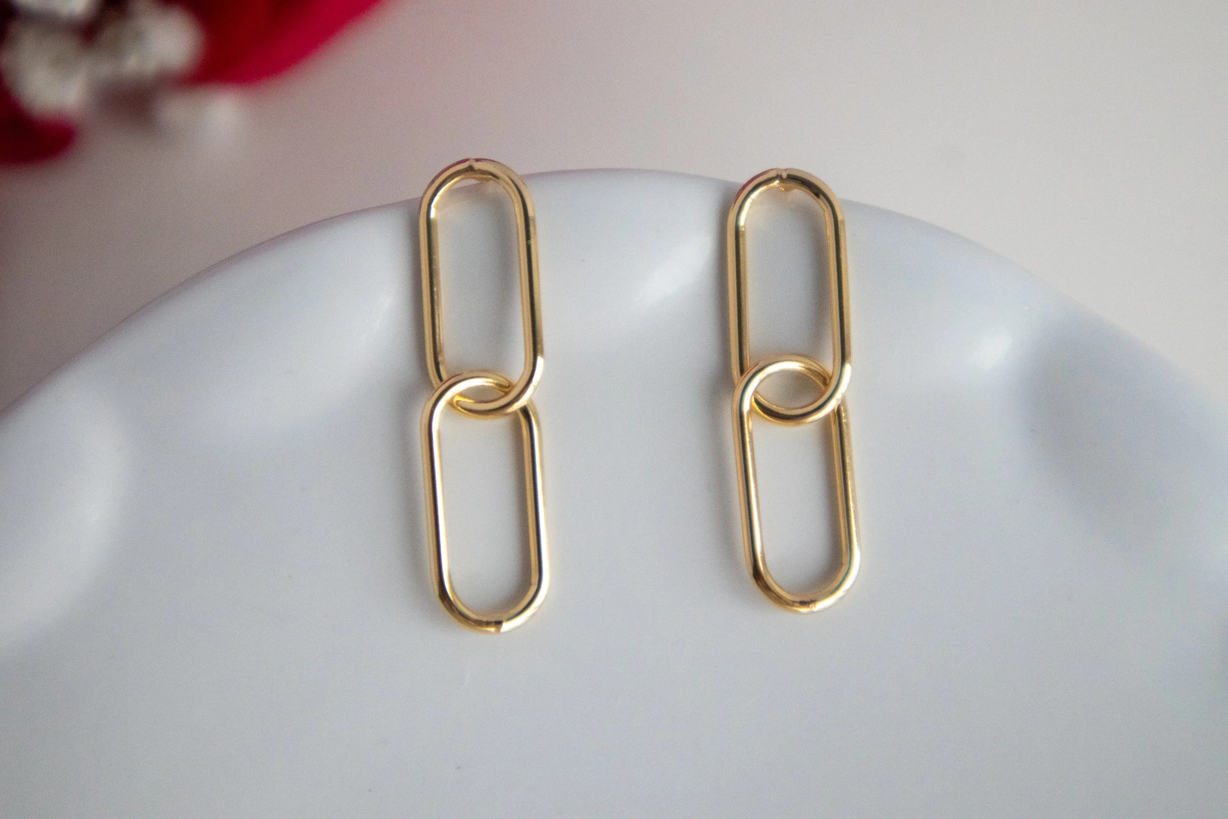 Gold Dangle Chain Earrings