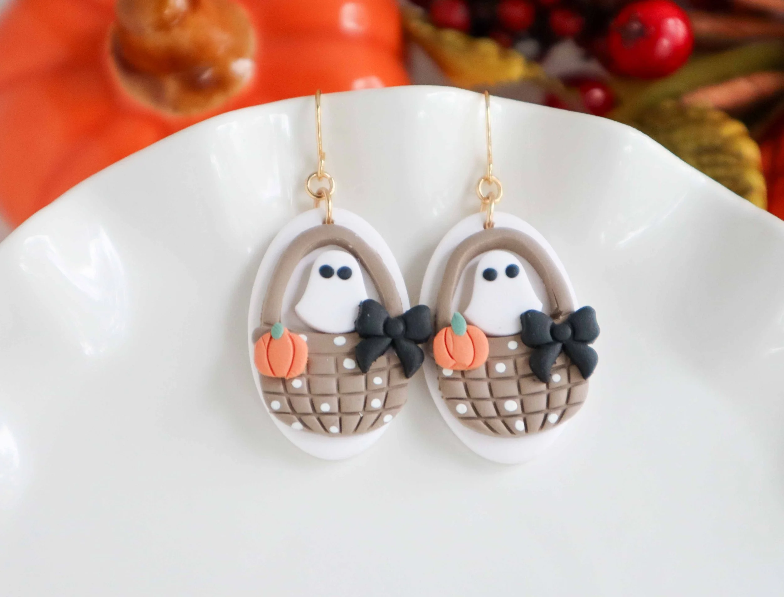 Ghost in a Basket Earrings