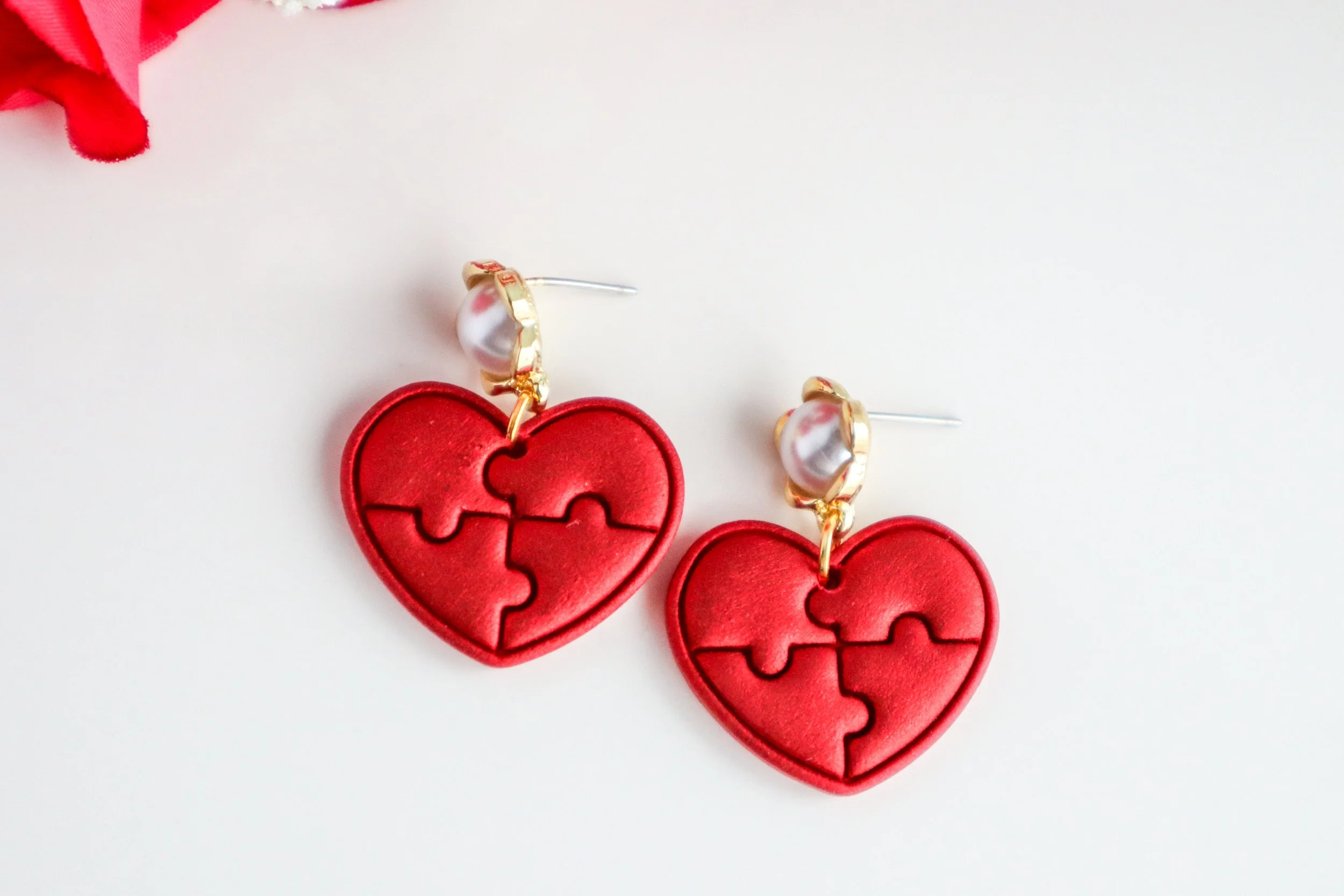 Puzzle Heart Earrings