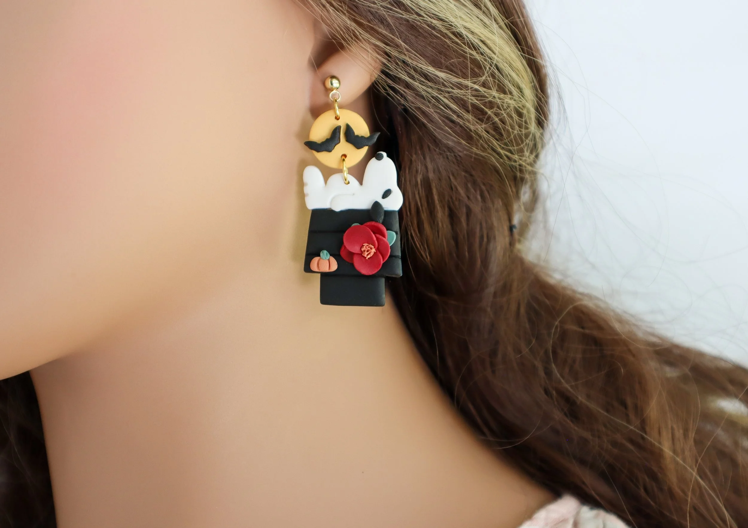 Cute Snoopy Halloween Earrings – Handmade Fall Jewelry