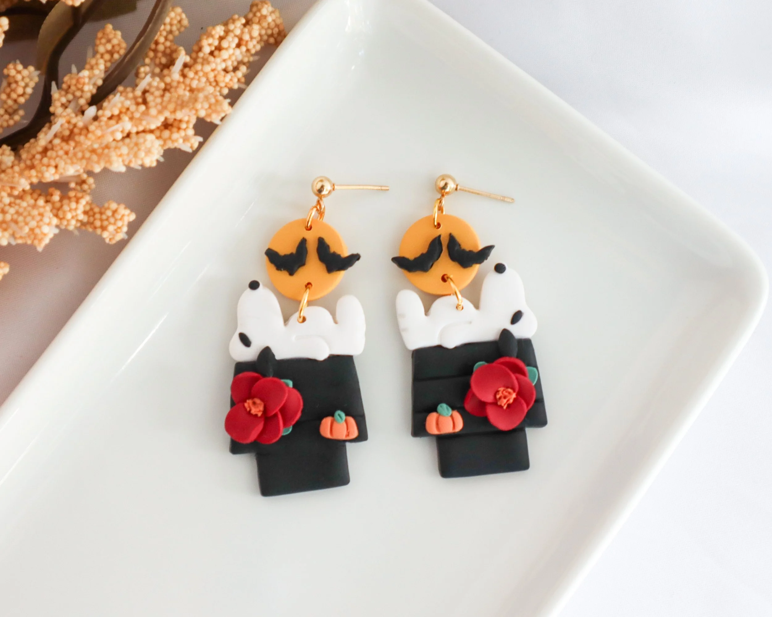 Snoopy Trick or Treat Earrings – Lightweight Halloween Jewelry