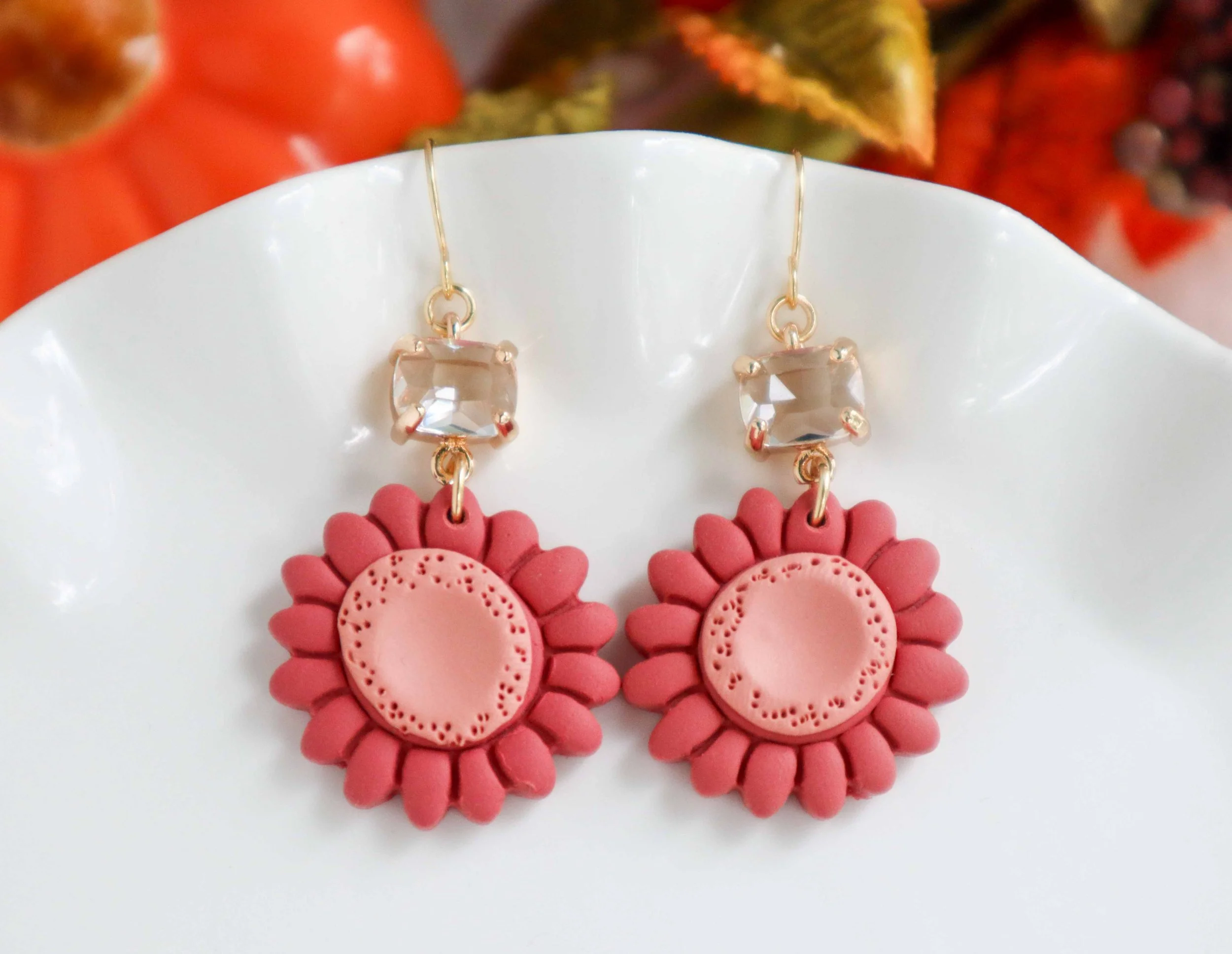 Crystal Flower Earrings