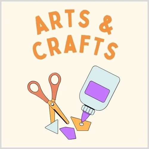 Colorful thumbnail featuring arts and crafts activity ideas for kids