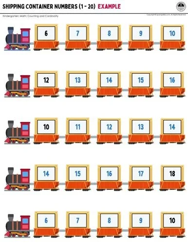Shipping Container Numbers 1-20: Learn Counting — SPONGYKIDS
