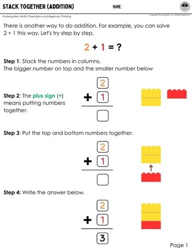 Build & Add: A LEGO Brick Addition Activity — SPONGYKIDS
