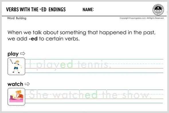 Verbs with the -ed Endings