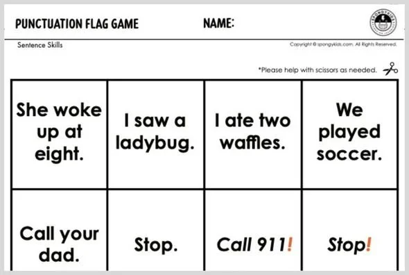 Punctuation Flag Game