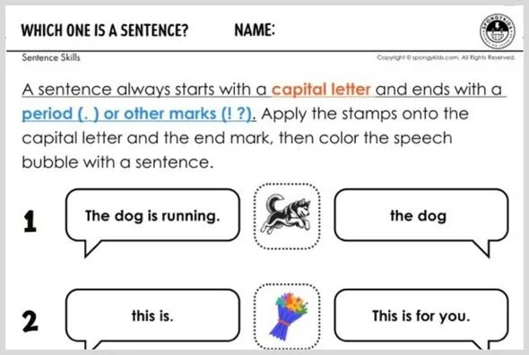 Which One Is a Sentence?
