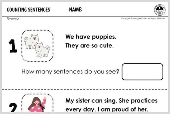 Count the Sentences Worksheet