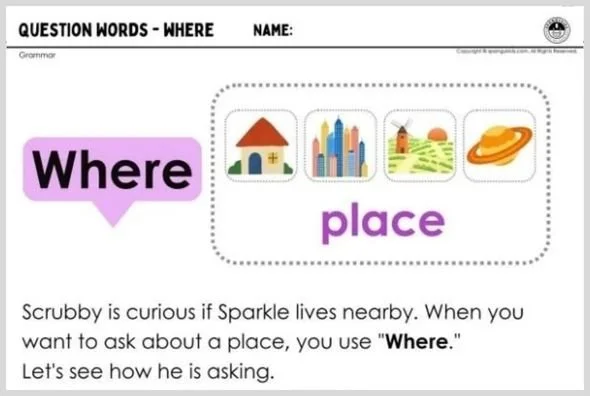 Question Words - Where