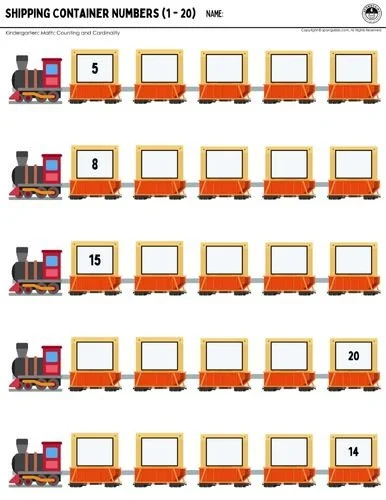 Shipping Container Numbers 1-20: Learn Counting — SPONGYKIDS