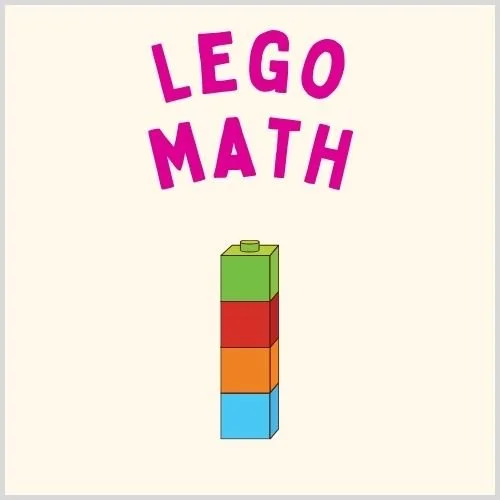 Colorful thumbnail showing activities and worksheets that using LEGO Bricks