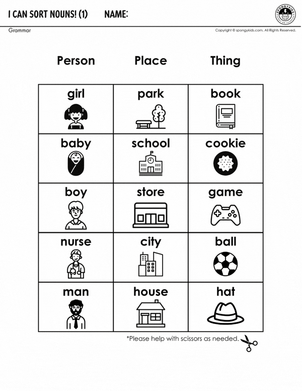 I Can Sort Nouns!