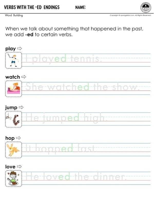 Verbs with the -ed Endings