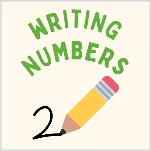 Thumbnail showcasing math activities and worksheets designed to help kids learn to write numbers