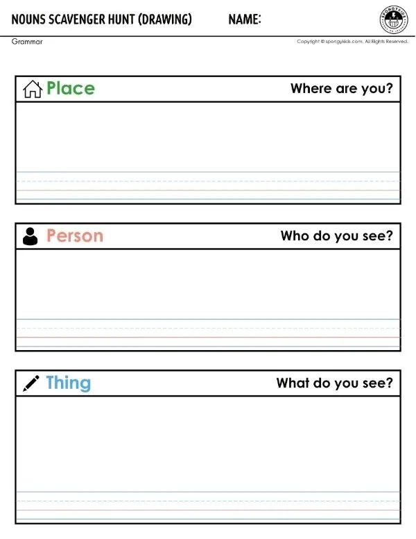 Nouns Scavenger Hunt