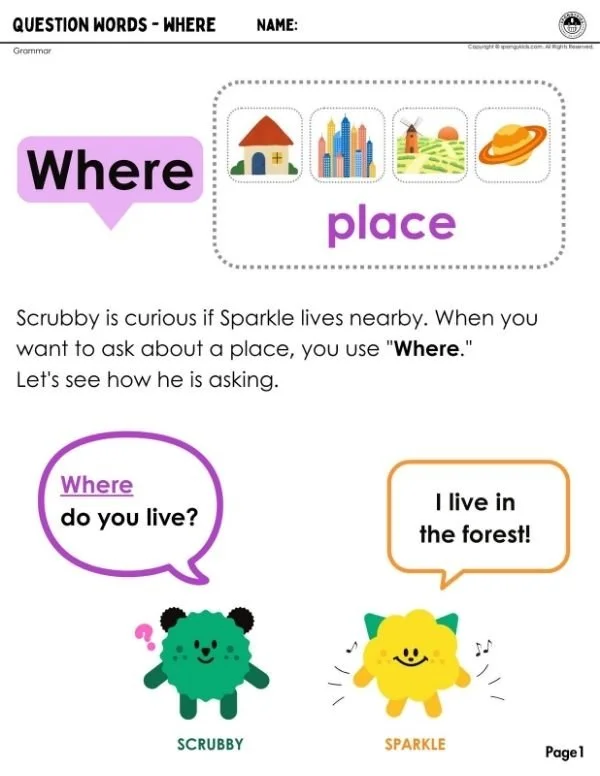 Question Words - Where