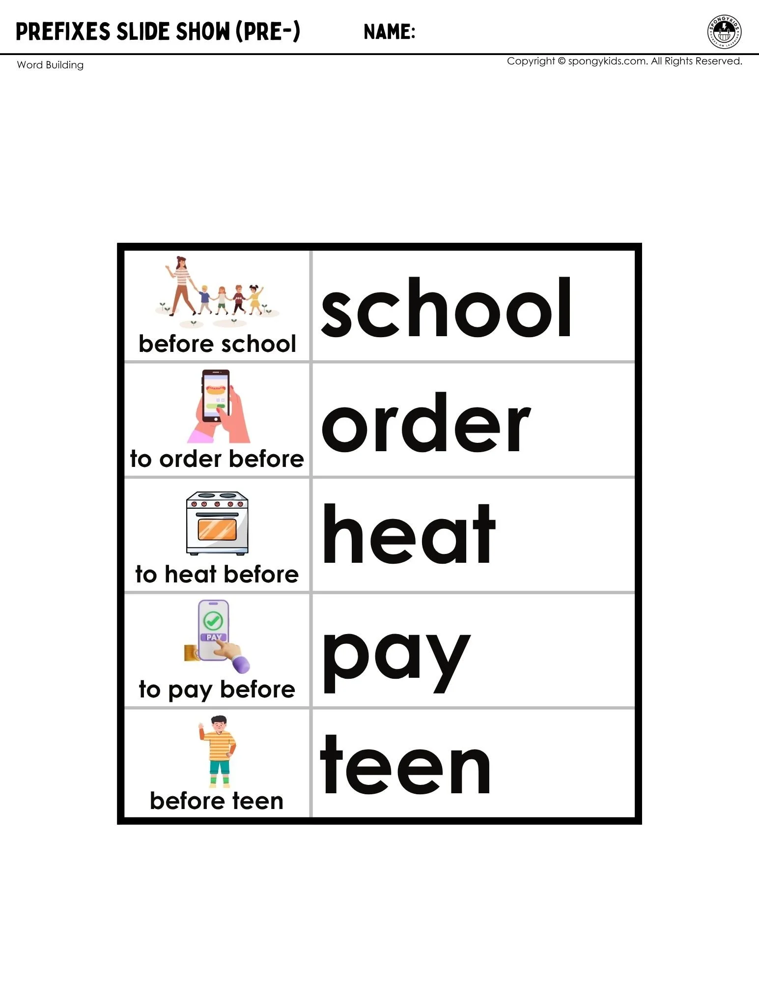 Prefixes Slide Show (pre-)
