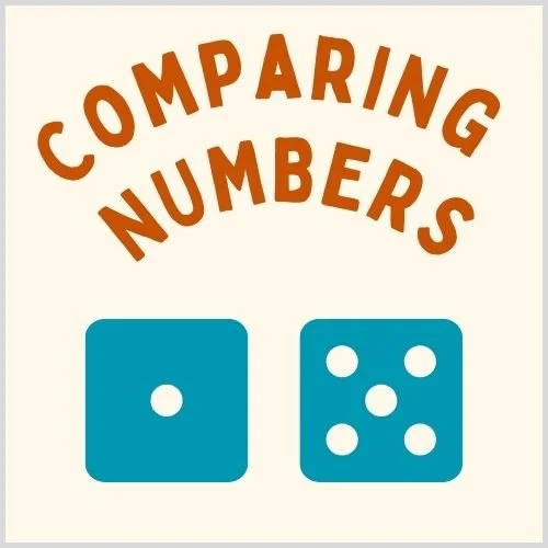 Thumbnail showcasing math activities and worksheets designed to help kids learn to compare numbers
