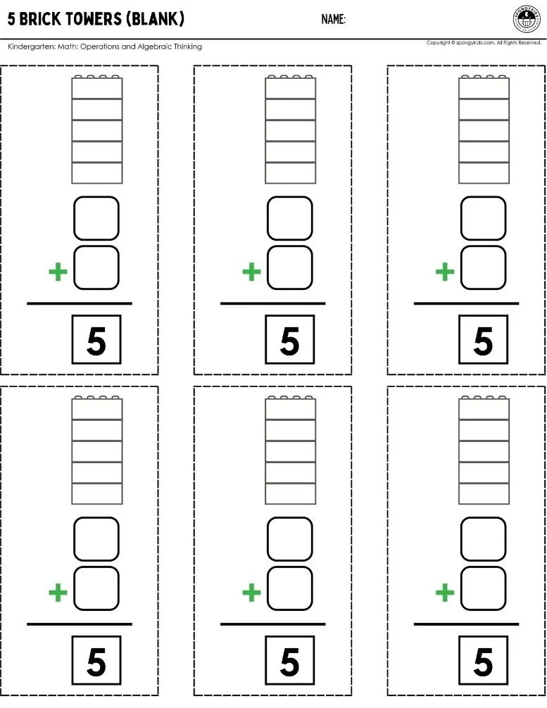 LEGO Math: Build Your Own Number Pairs to 5 — SPONGYKIDS