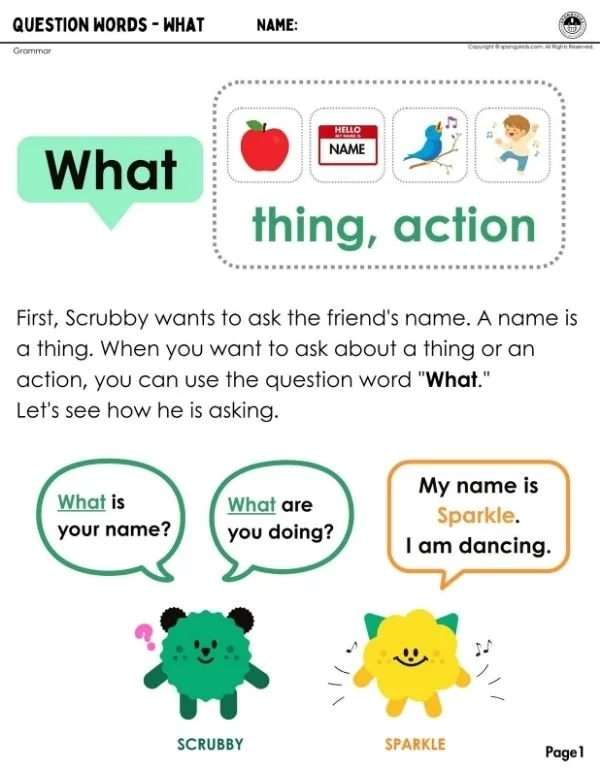 Question Words - What