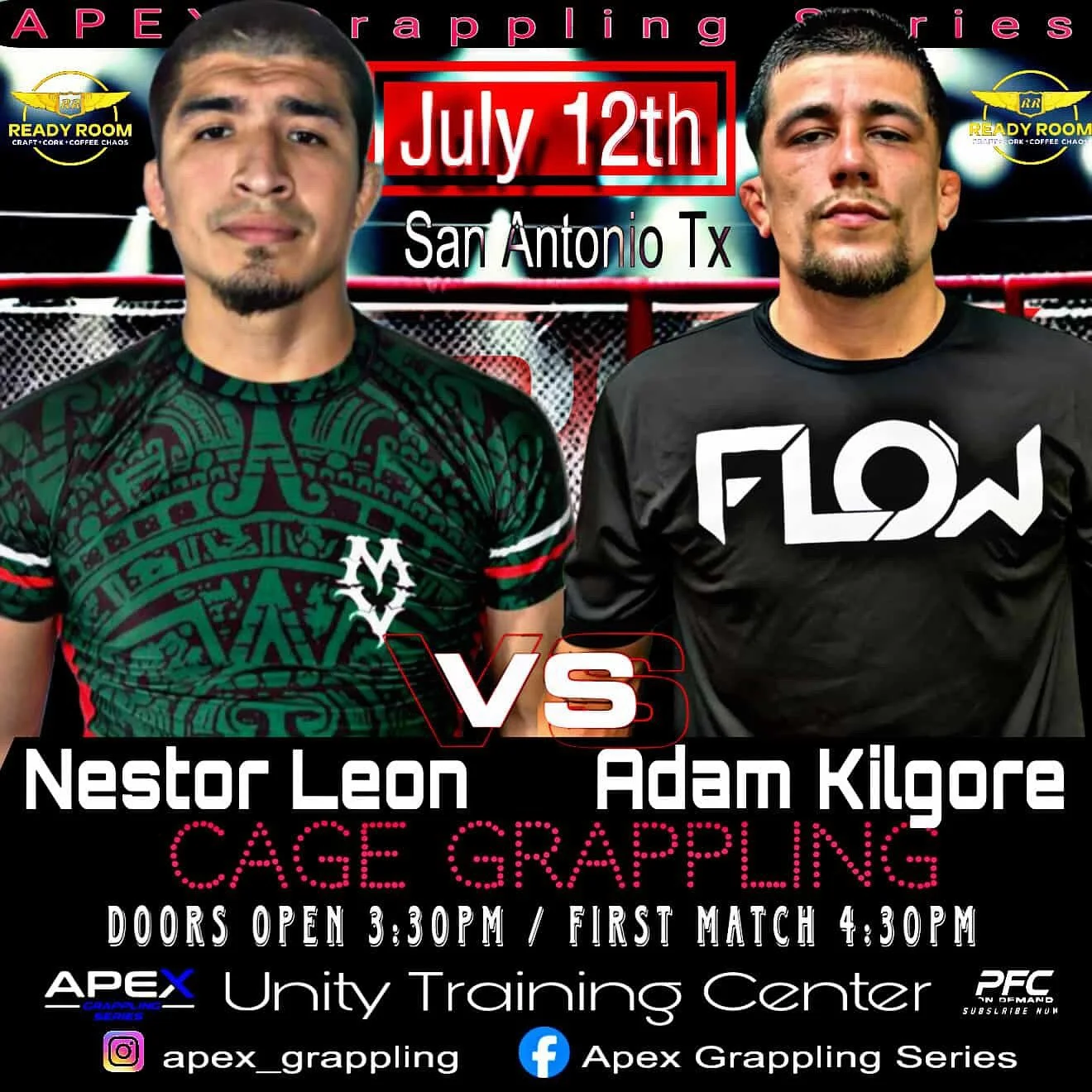 July 12th at Unity Training Center, catch Adam Kilgore stepping back into the @apex_grappling cage!
Tune in or get your tickets!
You won’t want to miss this one!
