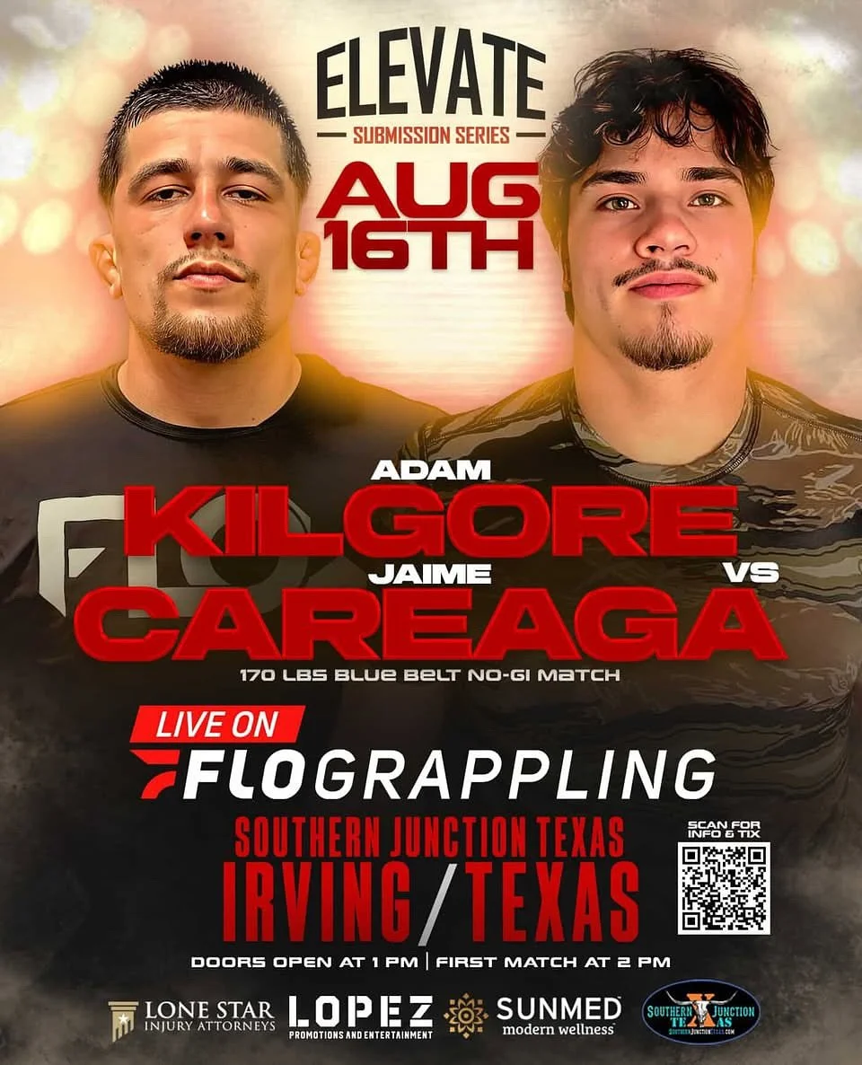 Get ready for an action packed night of grappling @_elevate_submission_series__ in Irving this Saturday at Southern Junction! 🔥 🔥
🎟️ Tickets still available dm us for more details. Come support our guys in person!
Also streaming on @flograpplin