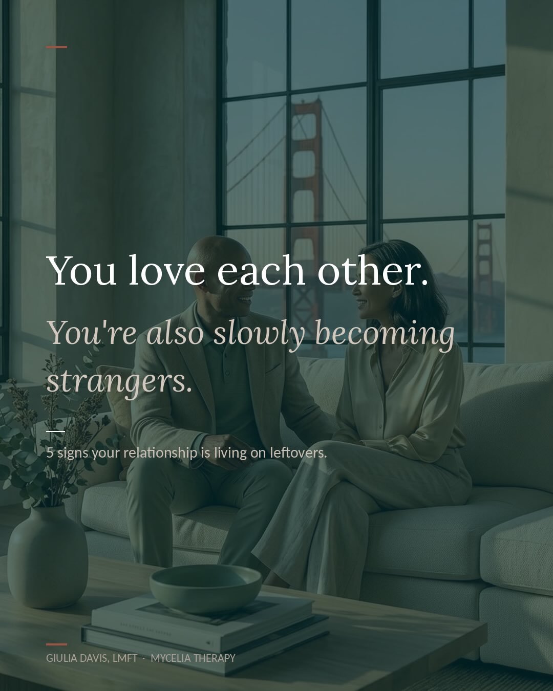 You love each other. 
You&rsquo;re also slowly becoming strangers.
Not because anything dramatic happened. Just because the relationship has been running on whatever&rsquo;s left at the end of the day.
Swipe to see if any of these feel familiar.
Save