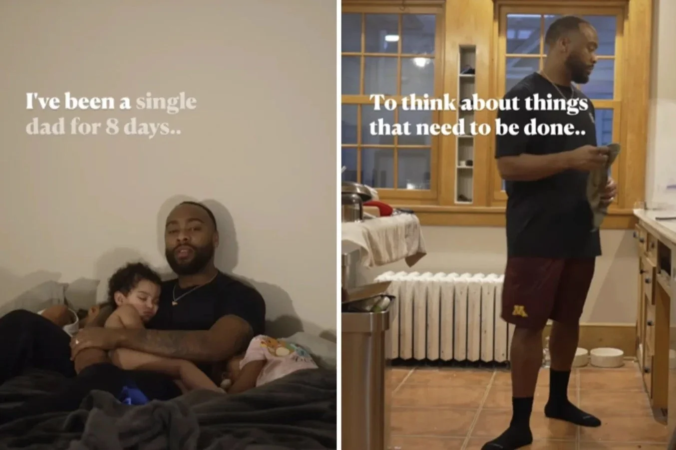 Eight days of solo parenting broke an NFL player.

He said it out loud on camera:

"I had no idea it felt like this. To think about things that need to be done."

26 million people watched because they recognized their own marriage.

Not th